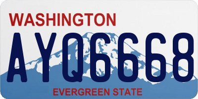 WA license plate AYQ6668