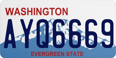 WA license plate AYQ6669