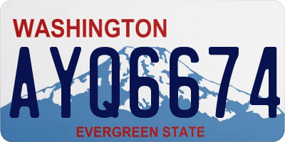 WA license plate AYQ6674