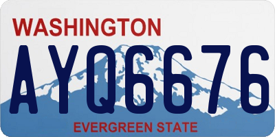 WA license plate AYQ6676