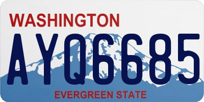 WA license plate AYQ6685