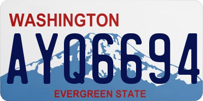 WA license plate AYQ6694