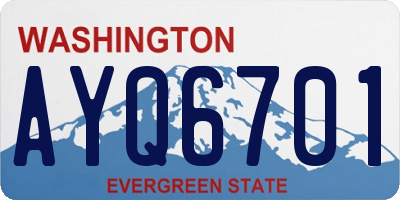 WA license plate AYQ6701