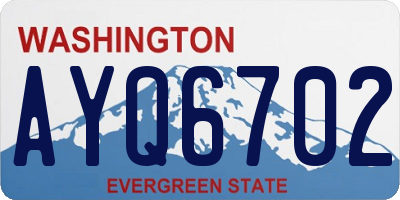 WA license plate AYQ6702