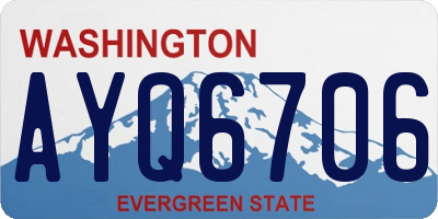 WA license plate AYQ6706