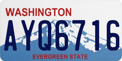 WA license plate AYQ6716