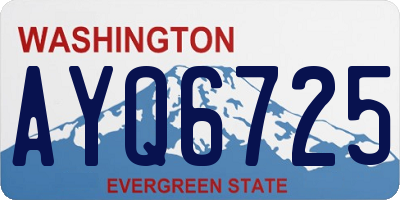 WA license plate AYQ6725