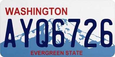 WA license plate AYQ6726