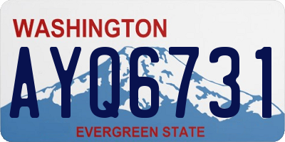 WA license plate AYQ6731