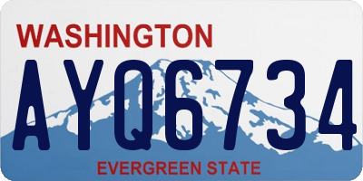 WA license plate AYQ6734