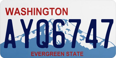WA license plate AYQ6747