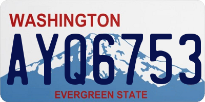 WA license plate AYQ6753