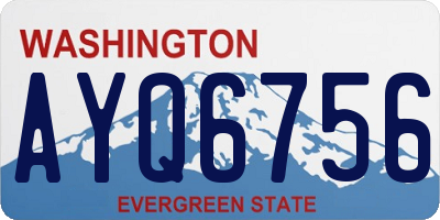 WA license plate AYQ6756