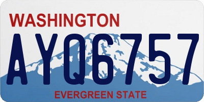 WA license plate AYQ6757