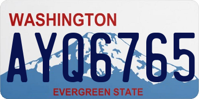 WA license plate AYQ6765