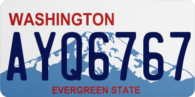 WA license plate AYQ6767