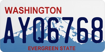 WA license plate AYQ6768