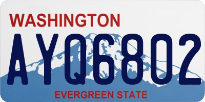 WA license plate AYQ6802