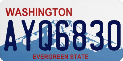 WA license plate AYQ6830