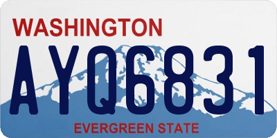 WA license plate AYQ6831