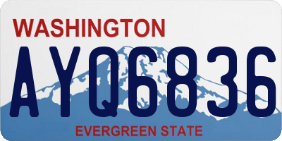 WA license plate AYQ6836