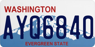 WA license plate AYQ6840