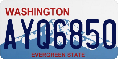 WA license plate AYQ6850