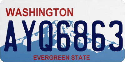 WA license plate AYQ6863