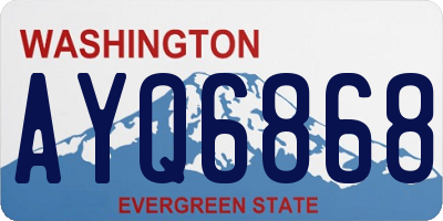 WA license plate AYQ6868