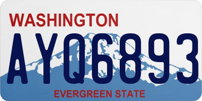 WA license plate AYQ6893