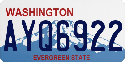 WA license plate AYQ6922