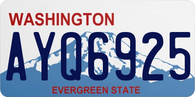 WA license plate AYQ6925