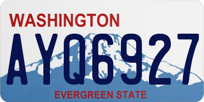 WA license plate AYQ6927