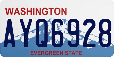 WA license plate AYQ6928