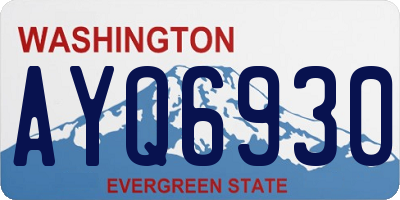 WA license plate AYQ6930