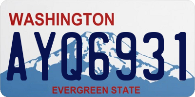 WA license plate AYQ6931