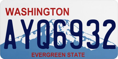 WA license plate AYQ6932