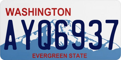 WA license plate AYQ6937