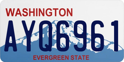 WA license plate AYQ6961