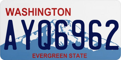 WA license plate AYQ6962
