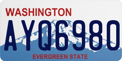 WA license plate AYQ6980