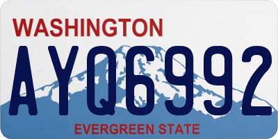 WA license plate AYQ6992