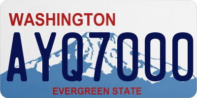 WA license plate AYQ7000