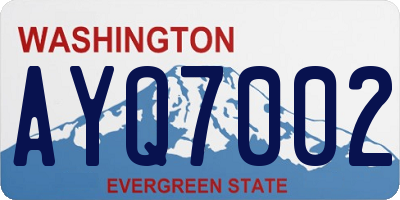 WA license plate AYQ7002