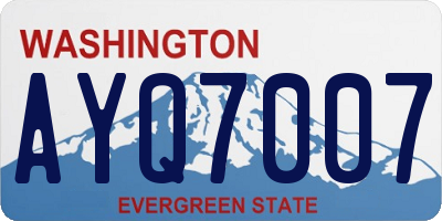 WA license plate AYQ7007