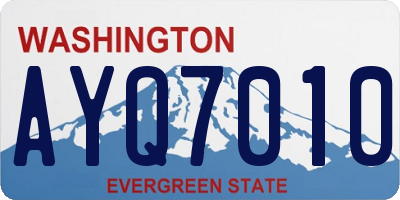 WA license plate AYQ7010