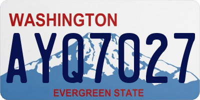 WA license plate AYQ7027