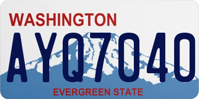 WA license plate AYQ7040