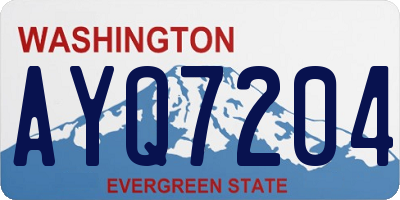 WA license plate AYQ7204
