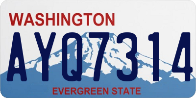 WA license plate AYQ7314